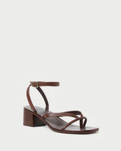 Clearance Loeffler Randall Eloise Leather Heeled Sandal Black