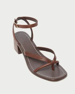 Clearance Loeffler Randall Eloise Leather Heeled Sandal Black