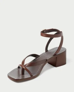 Clearance Loeffler Randall Eloise Leather Heeled Sandal Black