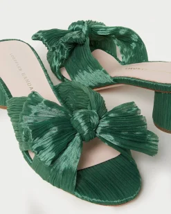 New Loeffler Randall Emilia Pleated Bow Heel Black