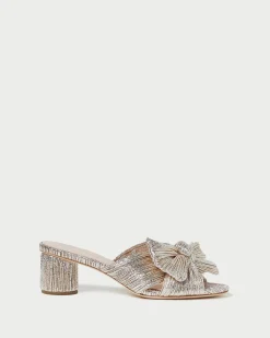 New Loeffler Randall Emilia Pleated Bow Heel Black