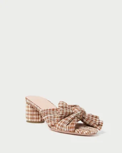 Sale Loeffler Randall Emilia Bow Heel Brown Gingham