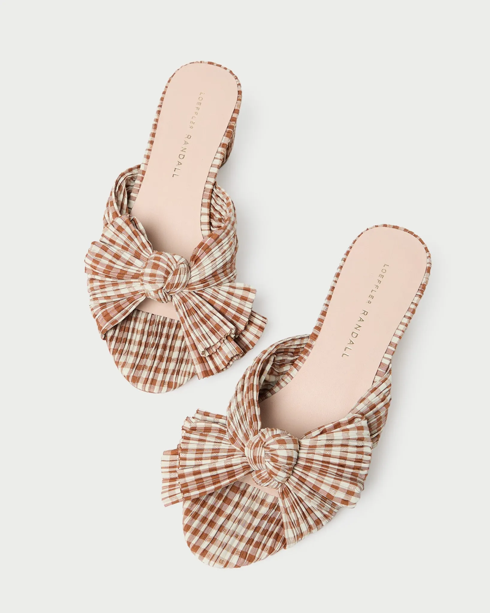 Sale Loeffler Randall Emilia Bow Heel Brown Gingham