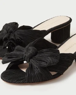 Loeffler Randall Emilia Pleated Bow Heel Gold
