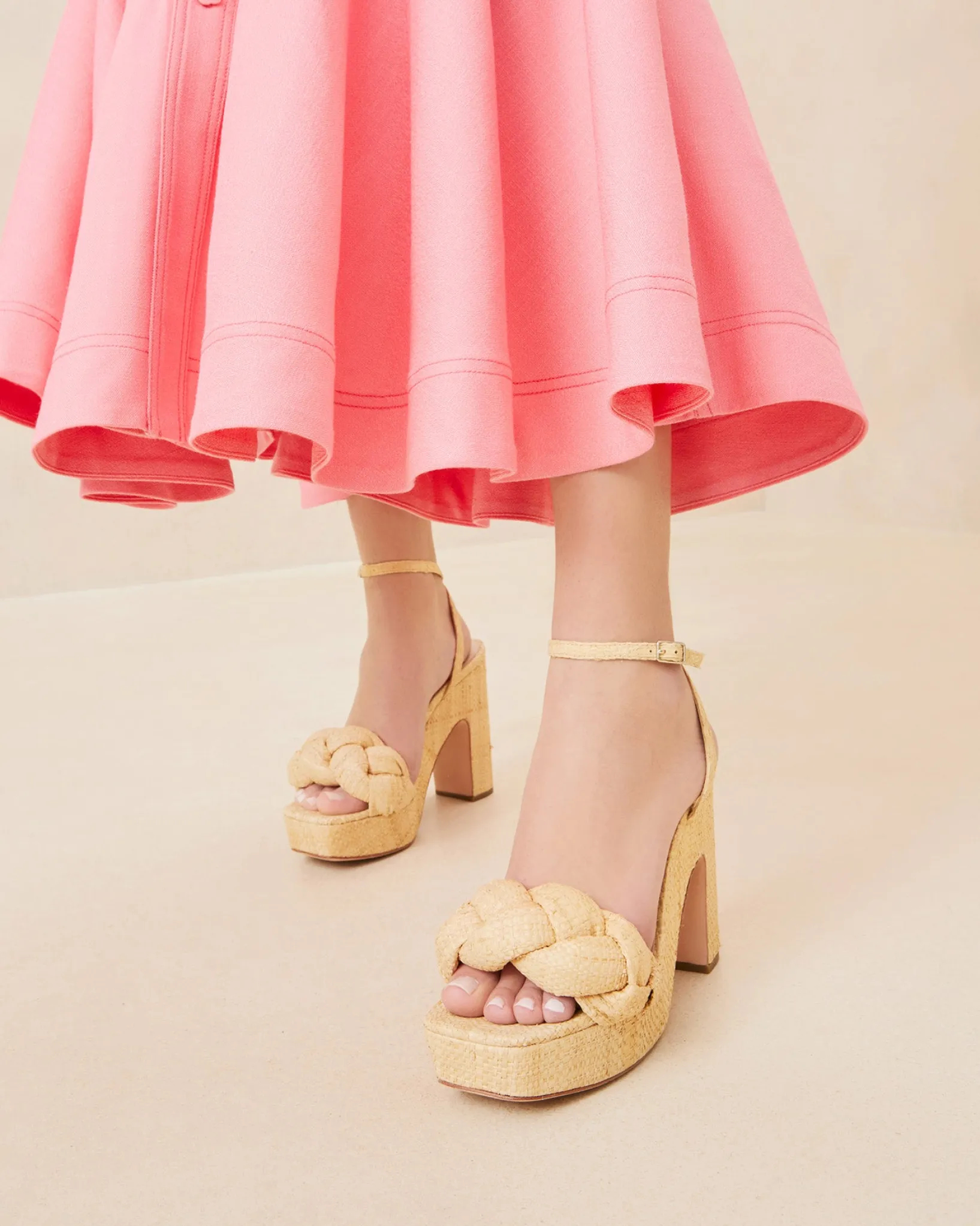 Outlet Loeffler Randall Fae Platform Heel Natural