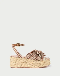 Best Loeffler Randall Gaby Bow Espadrille Brown Gingham