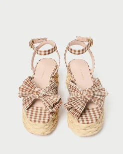 Best Loeffler Randall Gaby Bow Espadrille Brown Gingham