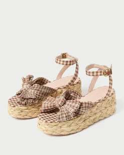 Best Loeffler Randall Gaby Bow Espadrille Brown Gingham