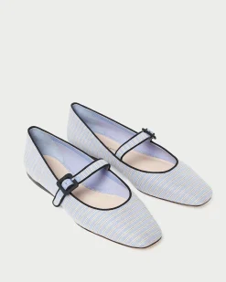 Clearance Loeffler Randall Ginger Blue Stripe Mary Jane Blue/Cream Stripe