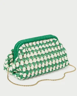 Sale Loeffler Randall Glenda Blue/Cream Crochet Clutch Cream/Blue