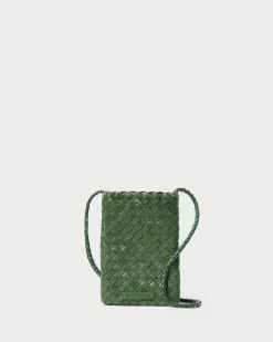 Loeffler Randall Grace Emerald Woven Crossbody White