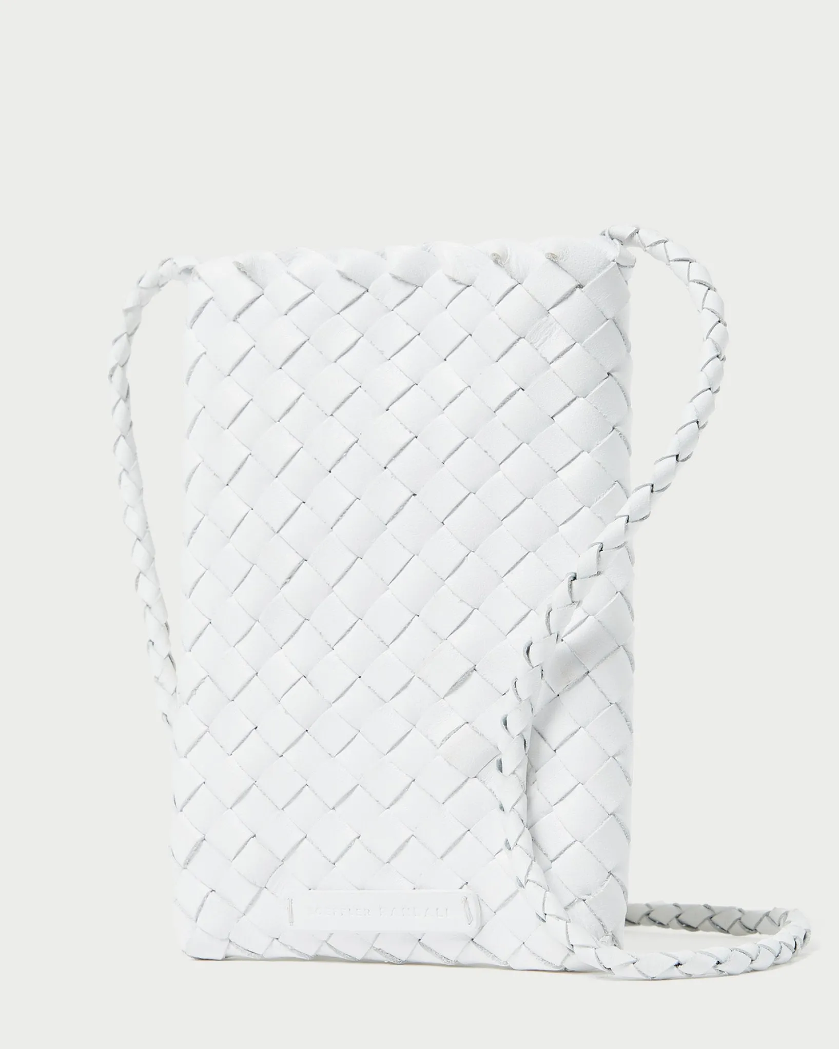 Loeffler Randall Grace Emerald Woven Crossbody White