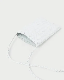 Loeffler Randall Grace Emerald Woven Crossbody White