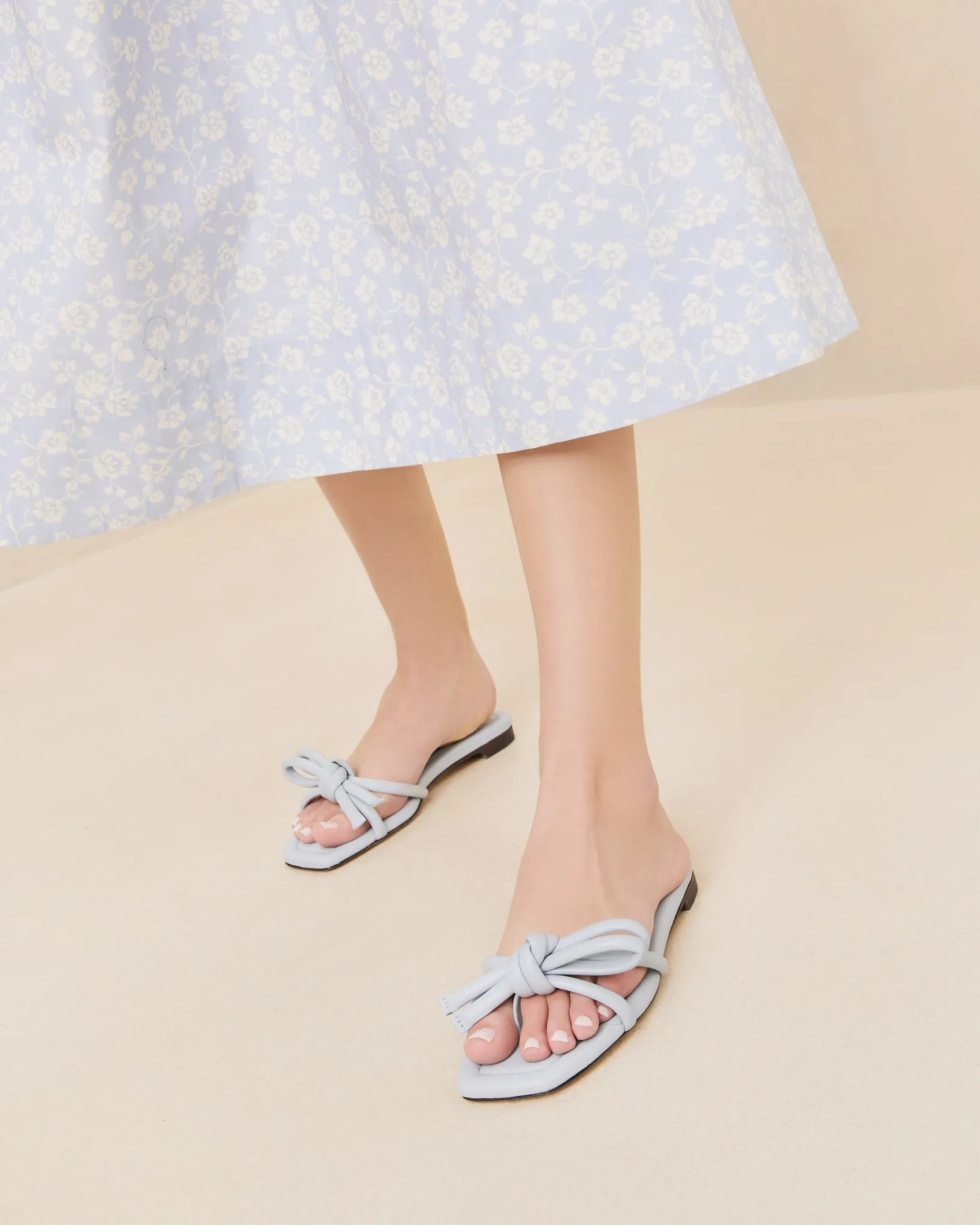 Discount Loeffler Randall Hadley Leather Bow Sandal Blue