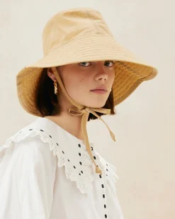 Clearance Loeffler Randall Hannah Parchment Nylon Bucket Hat Parchment /><noscript><img width=