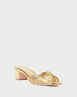 New Loeffler Randall Hazel Leather Knot Mule Pink