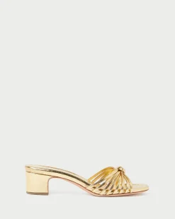 New Loeffler Randall Hazel Leather Knot Mule Pink