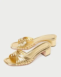 New Loeffler Randall Hazel Leather Knot Mule Pink