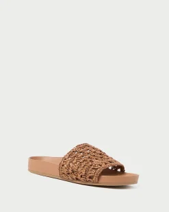 Clearance Loeffler Randall Henri Crochet Leather Sandal Brown