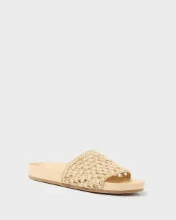 Hot Loeffler Randall Henri Green/White Crochet Raffia Sandal White/Green