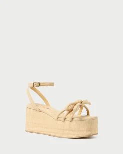 Clearance Loeffler Randall Hudson Natural Raffia Platform Sandal Natural />