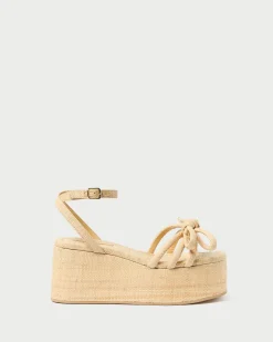 Clearance Loeffler Randall Hudson Natural Raffia Platform Sandal Natural />