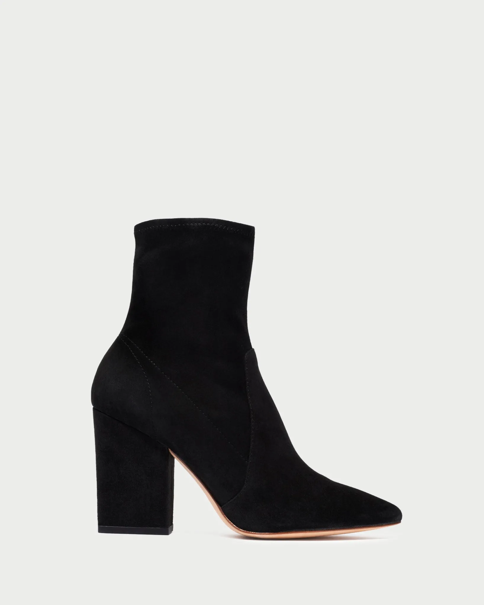 Loeffler Randall Isla Slim Ankle Bootie Black Suede