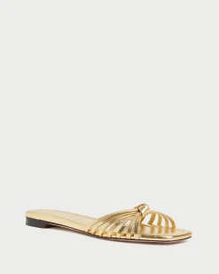 Sale Loeffler Randall Izzie Leather Knot Sandal Gold