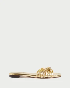 Sale Loeffler Randall Izzie Leather Knot Sandal Gold
