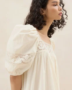 Discount Loeffler Randall Jo Cream Puff-Sleeve Dress Cream />