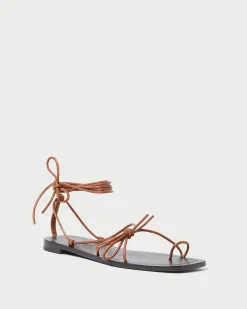 Online Loeffler Randall Jude Leather Flat Sandal Timber