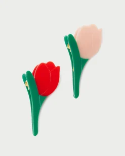 Hot Loeffler Randall Juniper Multi Tulip Clip Set Red/Pink/Green />