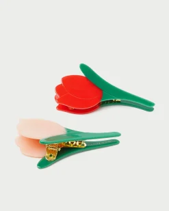 Hot Loeffler Randall Juniper Multi Tulip Clip Set Red/Pink/Green />