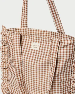 Hot Loeffler Randall Justine Ruffle Tote Brown Gingham