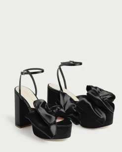 Outlet Loeffler Randall Kiki Satin Platform Sandal Black