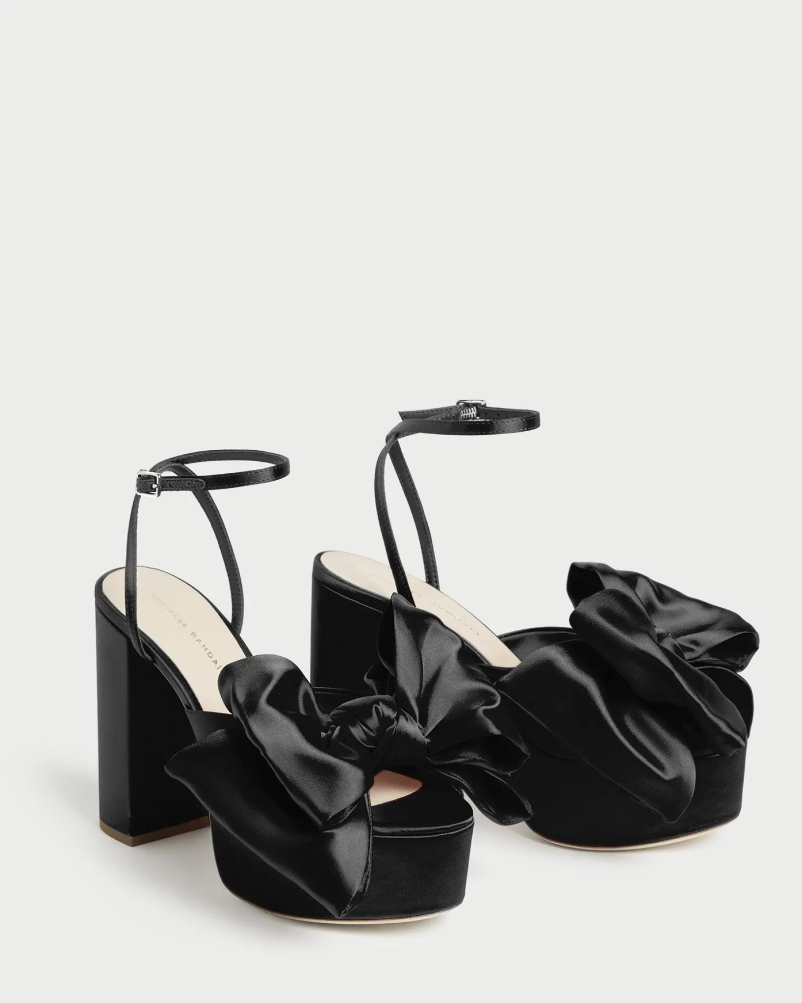 Outlet Loeffler Randall Kiki Satin Platform Sandal Black