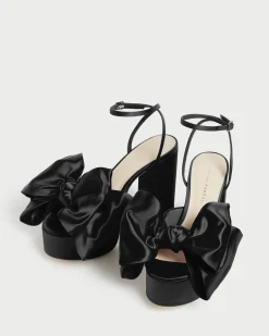 Outlet Loeffler Randall Kiki Satin Platform Sandal Black
