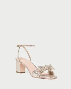 Sale Loeffler Randall Kimora Pleated Bow Heel Champagne