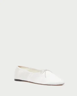 Clearance Loeffler Randall Landon Satin Ballet Flat Cream