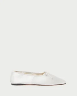 Clearance Loeffler Randall Landon Satin Ballet Flat Cream