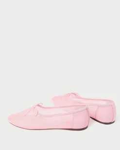Clearance Loeffler Randall Landon Satin Ballet Flat Cream