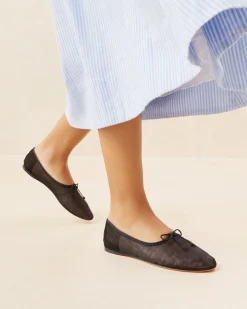 Clearance Loeffler Randall Landon Satin Ballet Flat Cream