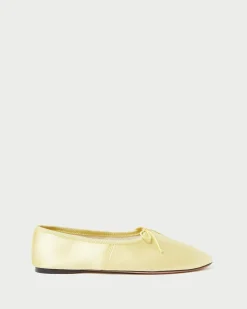 Clearance Loeffler Randall Landon Satin Ballet Flat Cream