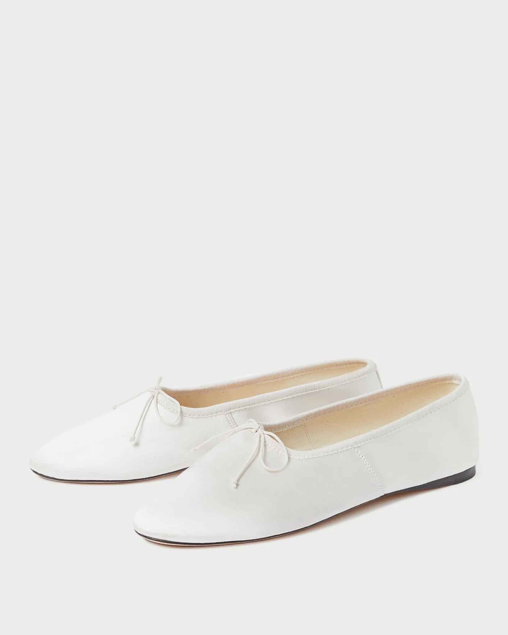 Clearance Loeffler Randall Landon Satin Ballet Flat Cream