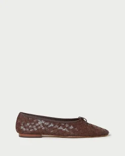 Loeffler Randall Landry Woven Ballet Flat Chocolate
