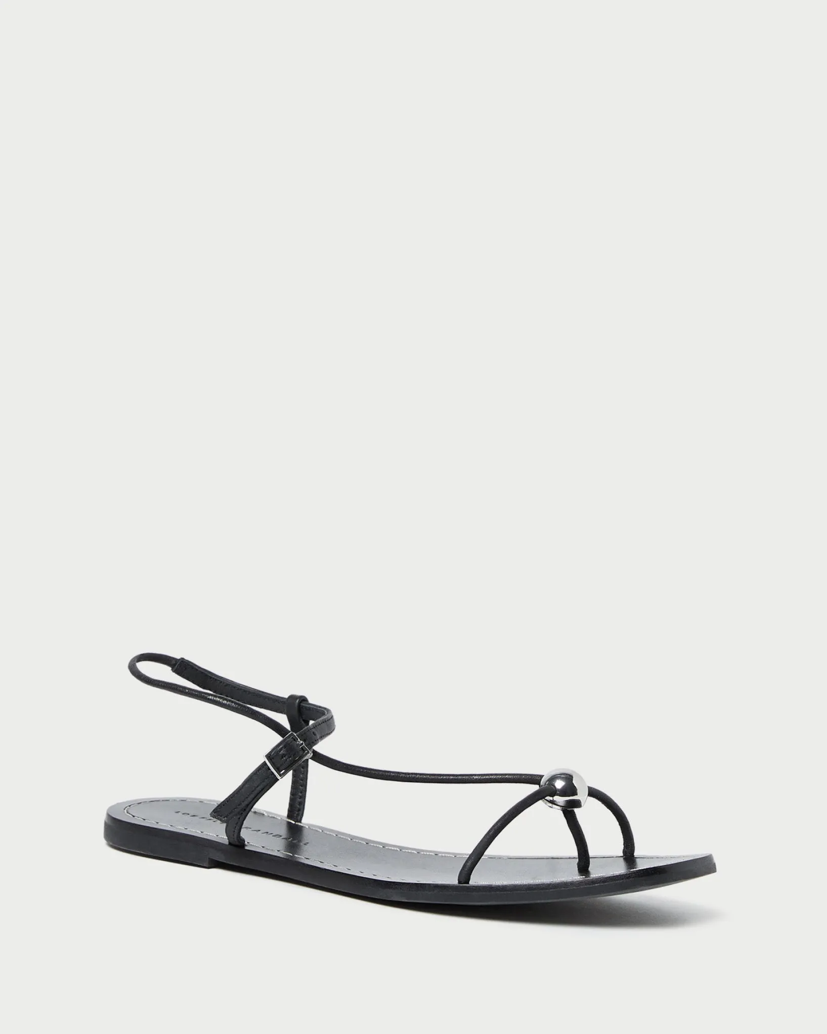 Best Loeffler Randall Lara Black Leather Sandal Black />