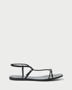 Best Loeffler Randall Lara Black Leather Sandal Black />
