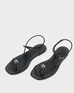 Best Loeffler Randall Lara Black Leather Sandal Black /><noscript><img width=