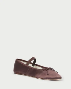 Loeffler Randall Leonie Ballet Flat Chocolate Satin