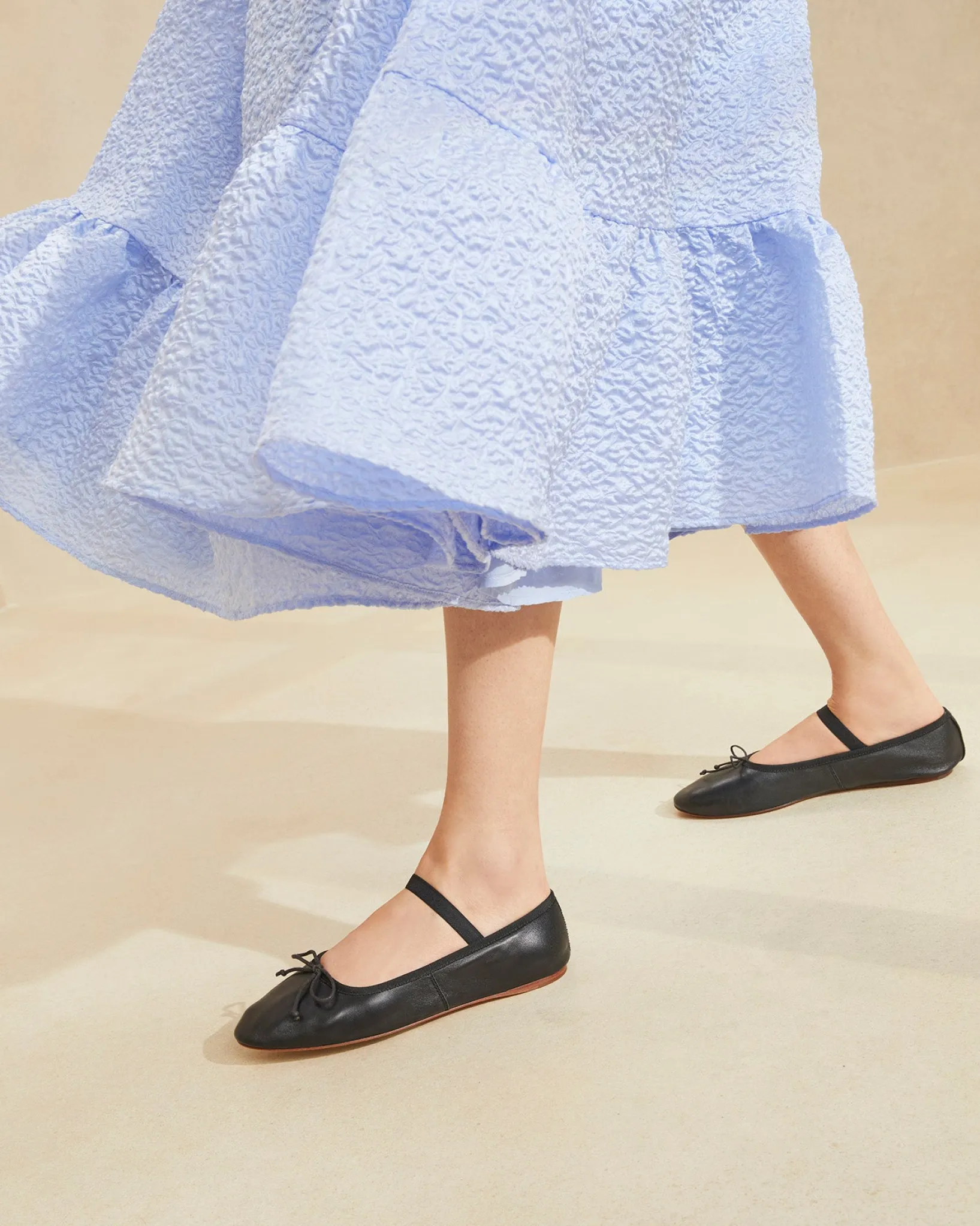 Loeffler Randall Leonie Ballet Flat Chocolate Satin